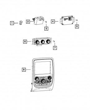 Climate control Dodge Durango 14-15 under small display, 2 additional buttons
