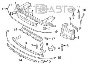 Bracket for front bumper reinforcement, small left upper BMW 5 G30 17-23