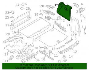 Left front arch trim BMW X3 G01 18-21 for electric, without hook and rubber