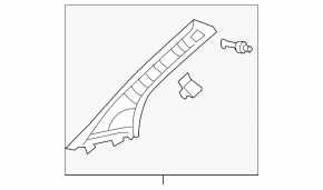Left front pillar trim for Toyota Avalon, gray, 2005-2006
