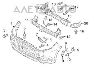 Front bumper bare Mitsubishi Outlander 16-21 rest