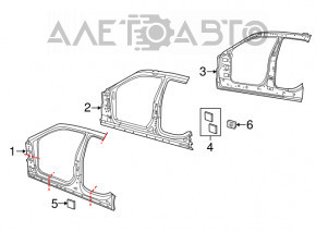Body pillar center left Chrysler 300 11-23