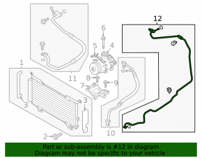 Subaru Outback 15-16 air conditioner heater-condenser tube
