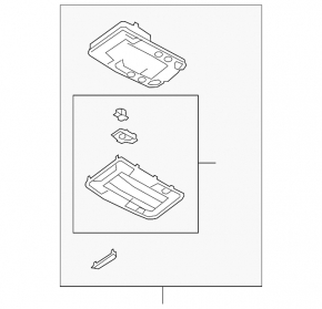 Front ceiling light assembly for Audi Q3 83A 19-23 for panoramic light, black, without plug, worn