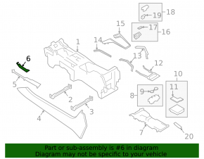 Upper left center console trim for Porsche Cayenne 19-26, black, under handle