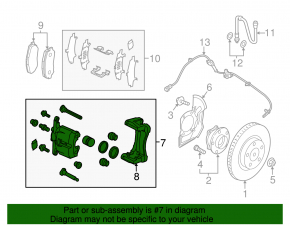 Front right caliper Mazda 3 14-18 BM rusty