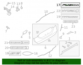 Ford Fusion mk5 13-18 trunk lid FUSION emblem
