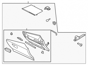 Glove box, glove compartment Ford Escape MK3 17-19 rest gray