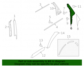 Door trim, side, rear, right, Land Rover Range Rover Sport 15-22 rear