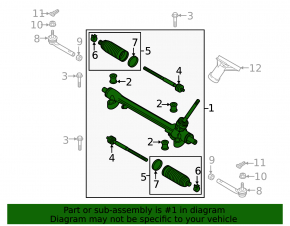 Mazda CX-9 16-23 steering rack without rods