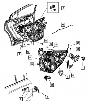 Door handle outer rear right assembly Dodge Charger 11-19
