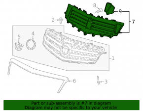 Louvers radiator deflector central Cadillac ATS 13-14 dorest