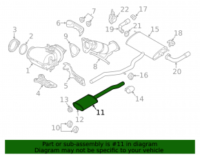 Exhaust line middle part Volvo V90 17-22 usa