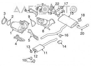Exhaust line middle part Volvo V90 17-22 usa