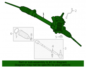 BMW i3 14-21 Power Steering Rack, Without Rods