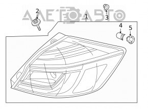 Honda Insight 19-22 LED outer fender light, left, worn