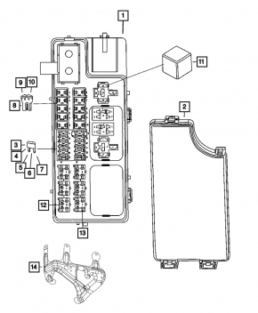 Jeep Patriot 11-17 Underhood Fuse Box Without Cover