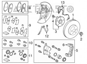 Front left brake disc cover for Lexus ES 19-26