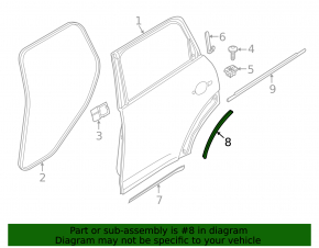 Door seal rear left Mini Cooper Countryman R60 10-16 on the end