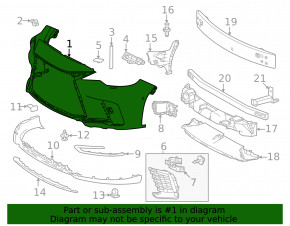 Bare front bumper Lexus RX350 RX500h 23-26 Canada built, F Sport, for parking sensors, for headlight washers