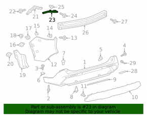 Rear bumper mount under the left light Toyota Rav4 19-