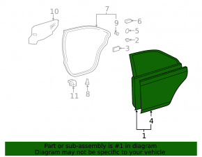 Door bare rear left Toyota Camry v40