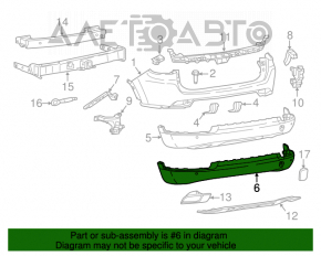 Rear bumper bare lower part Jeep Compass 17-24 parking sensor under the lip