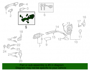 Front right door handle mechanism Toyota Camry v70 18-24 keyless