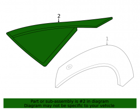 Right rear fender triangle cap for Nissan Ariya 23-25 with chrome molding