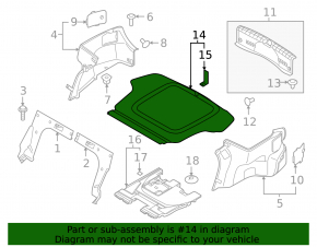Trunk mat Hyundai Sonata 15-19 hybrid rag black