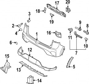 Rear bumper guard left Kia Niro 20-22 HEV, PHEV