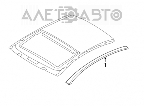 Right roof lining for Hyundai Sonata 11-15 missing clips