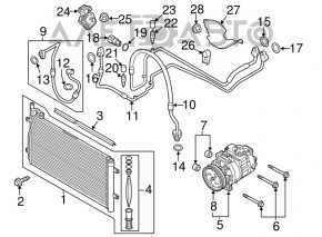 Air conditioner tube heater-condenser Audi Q3 8U 15-18 with sensor