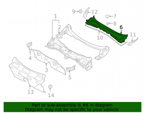Plastic windshield wiper grille for Subaru Forester 2009-2013