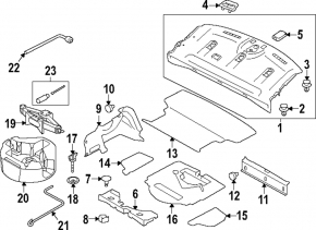 Trunk opening trim Subaru Impreza 4d 17-23 GK