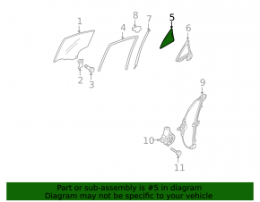 Rear right triangle door glass for Mazda3 MPS 09-13