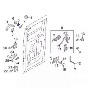Plug outer handle rear left Ford Focus mk3 11-18 mat