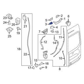 Plug outer handle rear left Ford Focus mk3 11-18 mat