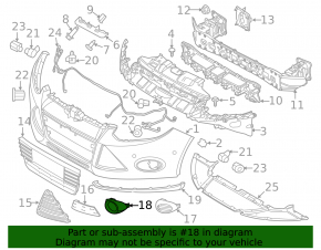 Right fog light frame Ford Focus mk3 11-14 prerest mat