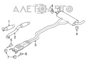 Muffler bracket center left Lincoln MKX 16-18