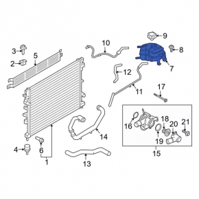 Lincoln MKX 16 Coolant Expansion Tank - Without Cap