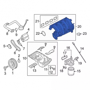 Ford Mustang mk6 2015-2019 2.3T intake manifold missing, broken ear