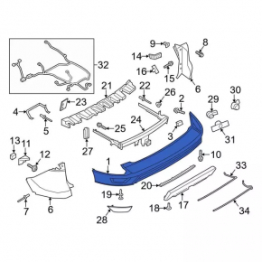 Rear bumper bare Ford Escape MK3 17-19 rest, structure