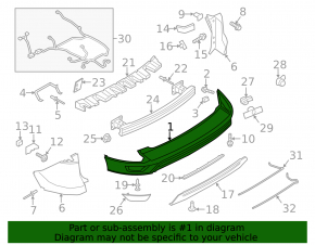 Rear bumper bare Ford Escape MK3 17-19 rest, structure