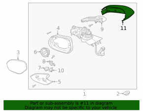 Lincoln Corsair 20-26 Left Side Mirror Cover for Turn Signal