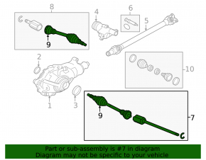 Drive axle shaft front right Jaguar F-Pace X761 17- AWD rusty, thread stripped