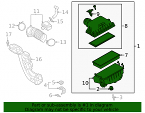 Air filter housing Toyota Rav4 19- hybrid complete