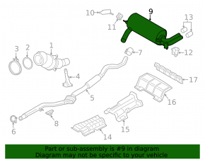 Rear muffler with barrel BMW F30 17-18 B46 for 2 pipes