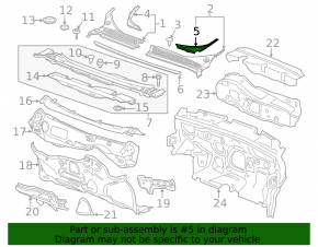 Left windshield wiper seal Chevrolet Volt 16-