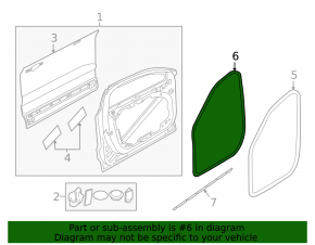 Door seal front left Volvo XC60 18-23
